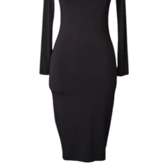 MARINE LAYER Lexi Longsleeve Midi Dress in Black Classic Office Siren Small - Picture 4 of 14